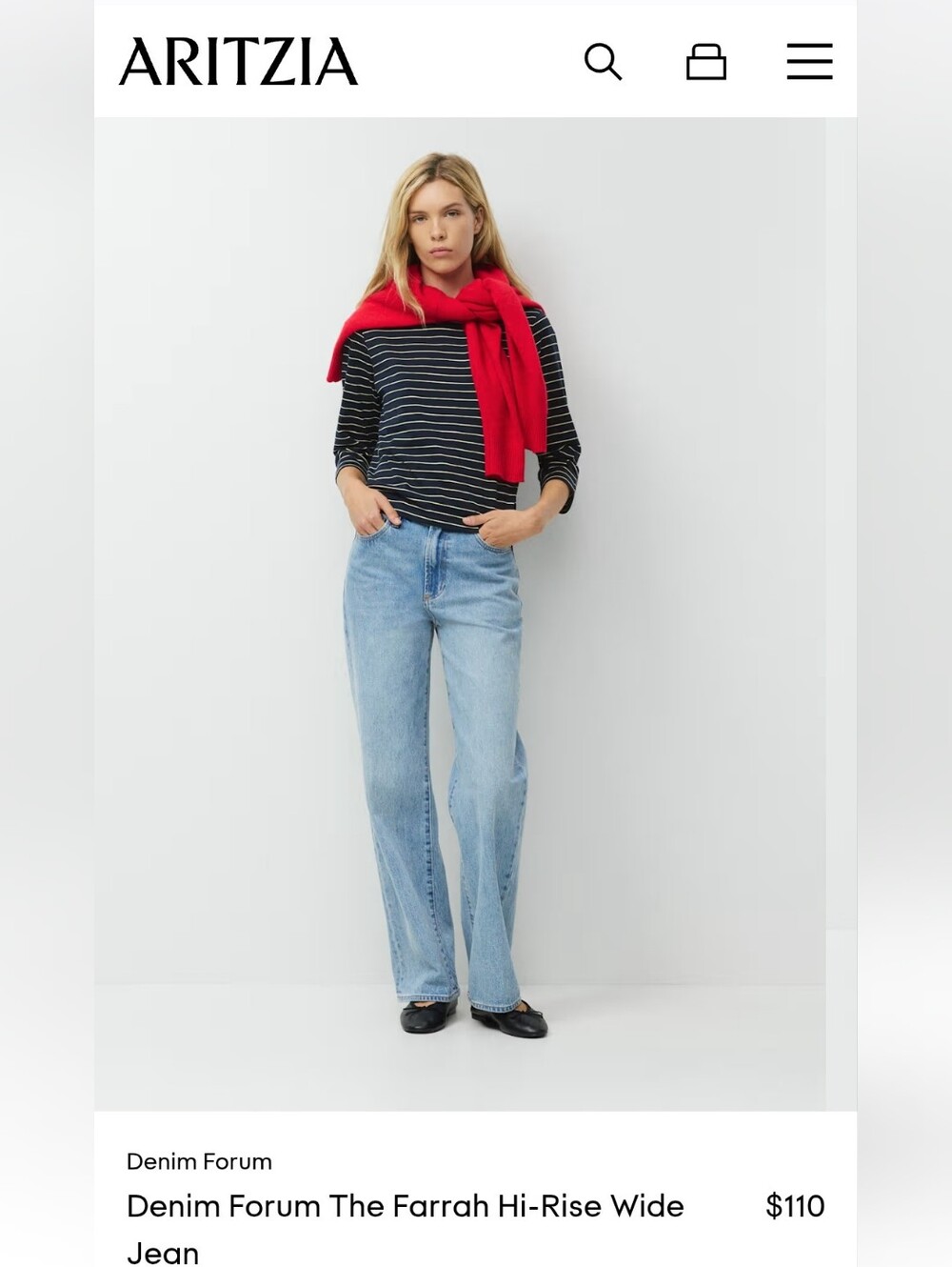 Aritzia Farrah hi-rise wide leg jean